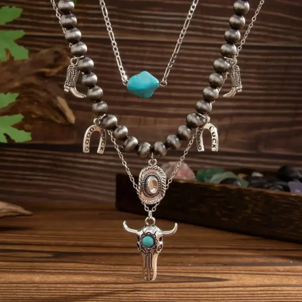 S4d7f37711e4c44ad95ee2eba48d2660cg.webp Santa Fe Layers Boho Layered Necklace with Charms