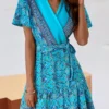 Summertime Flirt Floral Wrap Dress with Tie Waist