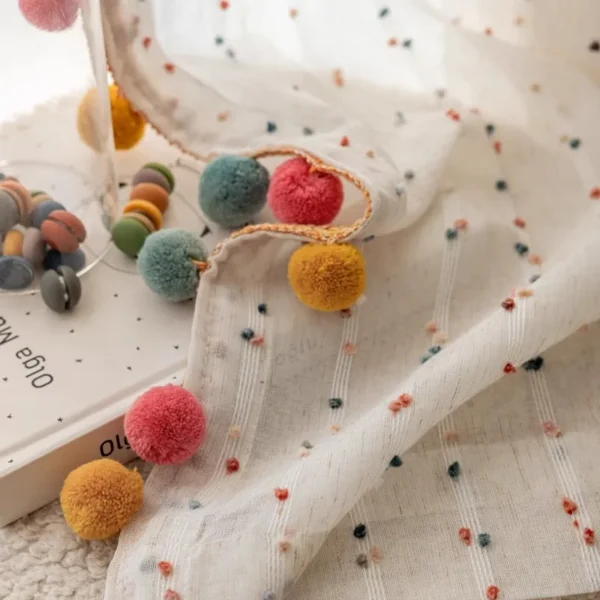 S5271b0f2841b465cb7833cbc319aeae8k.webp Dreamy Pom Poms Boho Curtain