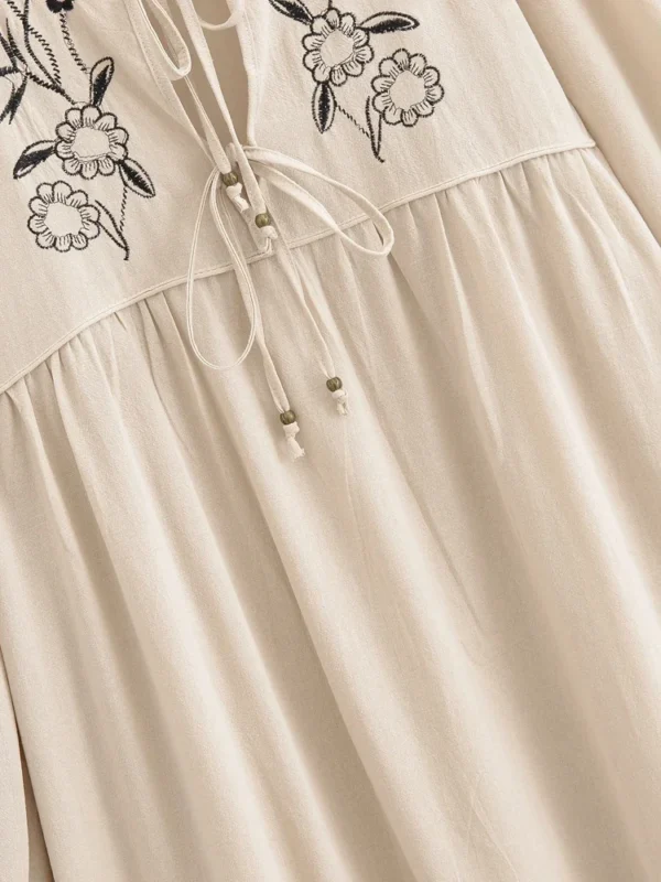 Willow Embroidered Boho Maxi Dress