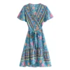 Summertime Flirt Floral Wrap Dress with Tie Waist