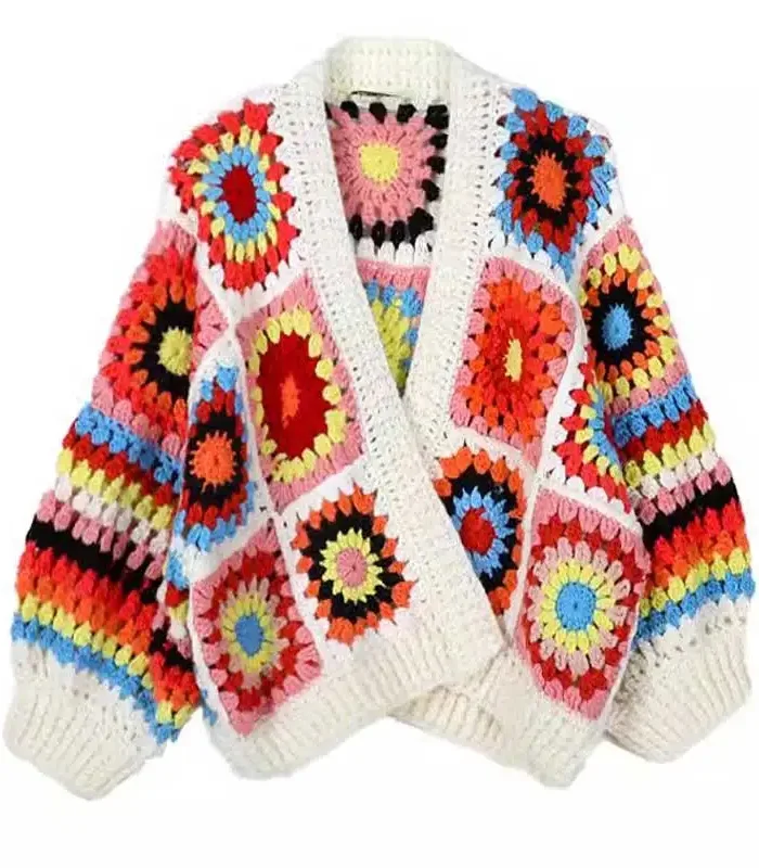 Boho Rhapsody Open-Front Bohemian Crochet Cardigan