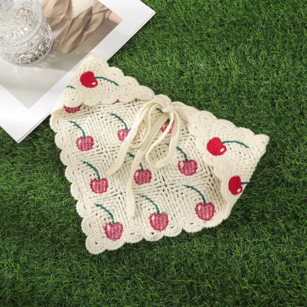 S582a6ef4a27640409927d47e08b0660el.webp Cherry Handcrafted Crochet Hair Scarf Bandana