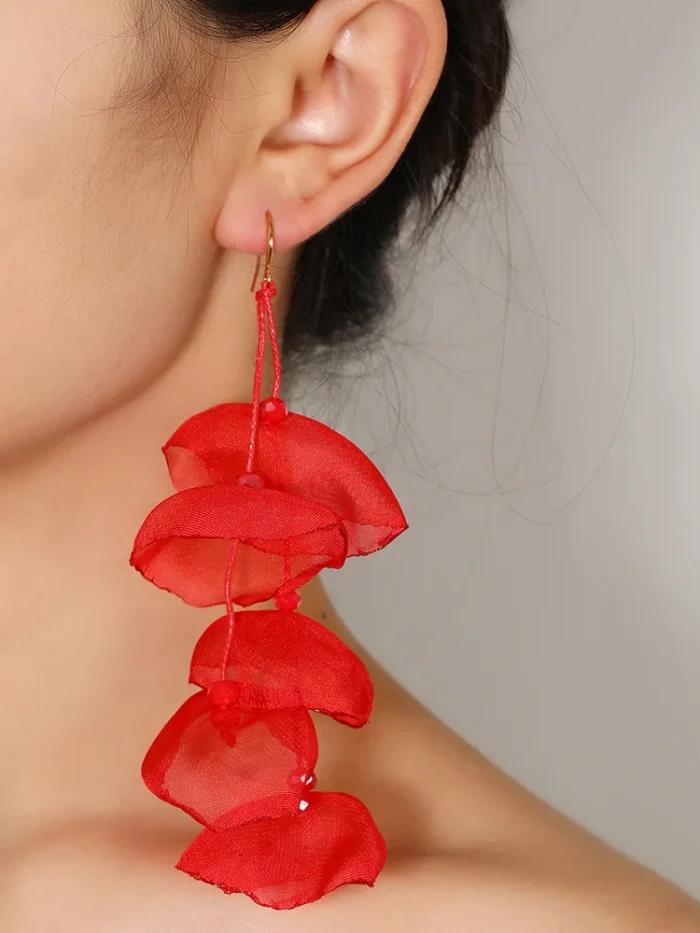 Floral Cascade Statement Dangle Earrings