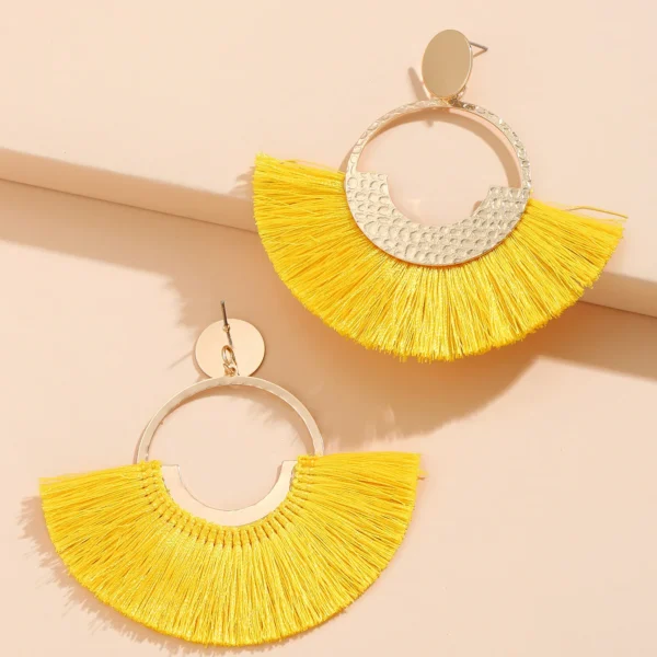 S59e6a784551640649758804861ce552ac.webp Festival Spirit Fringe Hoop Earrings with Gold Accents