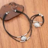 S5cb2feae56b74c1e9afe10a62a7148bbI.webp Earthbound Textured Pendant Necklace and Bracelet Set