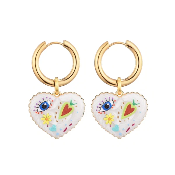 S5efbd68c64f1484db37a74ee0018ce93J.webp Color Rush Artistic Hoop Earrings with Heart Dangles
