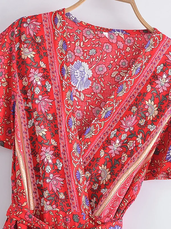 Summertime Flirt Floral Wrap Dress with Tie Waist