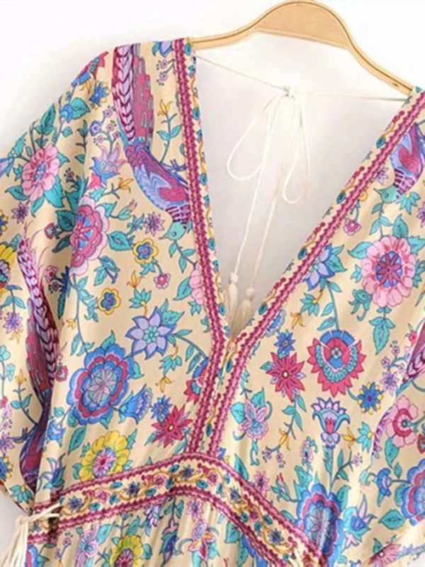 S645fc2d70dde45c1b509c44f3fbe87dbK.webp Sundara Bloom Boho Kaftan Maxi Dress