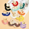 S674e5da430764cf08683d1e22d2bac54A.webp Festival Spirit Fringe Hoop Earrings with Gold Accents