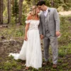 Thistle Grove — Draped Neckline Boho Wedding Dress in Crochet Lace – Spirit & Rebel
