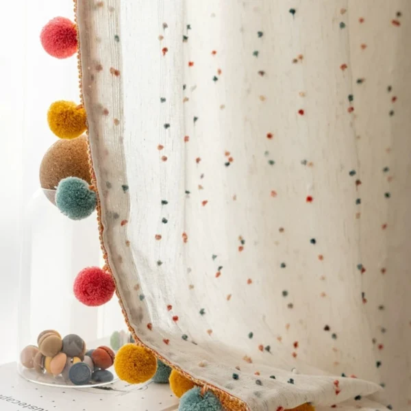 S68dca5d49de844ca9a06c2c87a2380c6j.webp Dreamy Pom Poms Boho Curtain