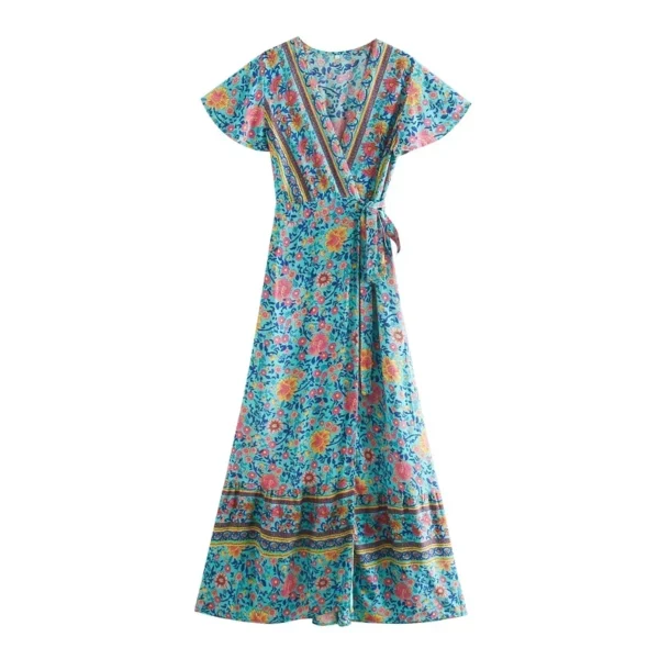 S6ce006b997204832b7c3f9da353dc040W.webp Romantic Midnight Bloom V-Neck Gown with Delicate Slit Boho Maxi Dress