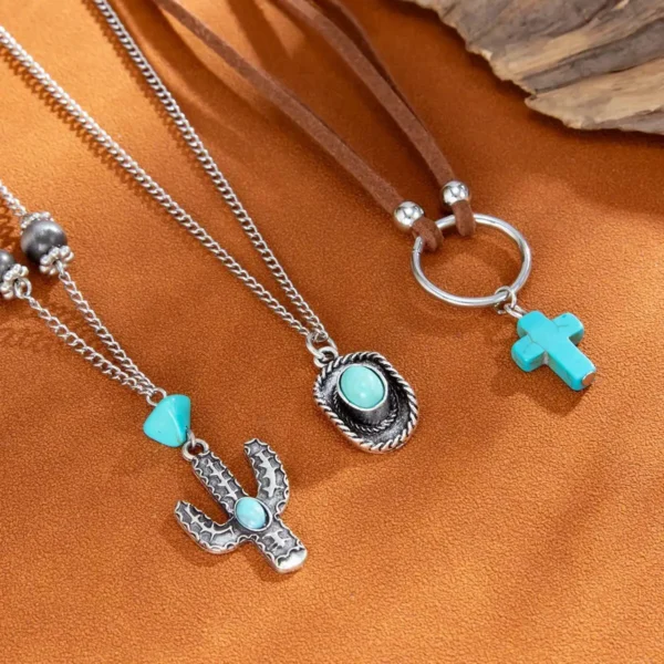S6ce4332b94e043809972ff013c6f5d39i.webp Nomad Spirit Boho Layered Silver Turquoise Necklace