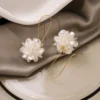 S708124e6aef043beb560b9e1eddd18094.webp Blossom Harmony Floral Drop Earrings with Delicate Gold Wire