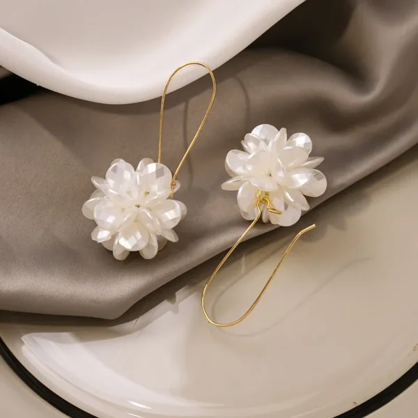 S708124e6aef043beb560b9e1eddd18094.webp Blossom Harmony Floral Drop Earrings with Delicate Gold Wire