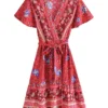 Summertime Flirt Floral Wrap Dress with Tie Waist