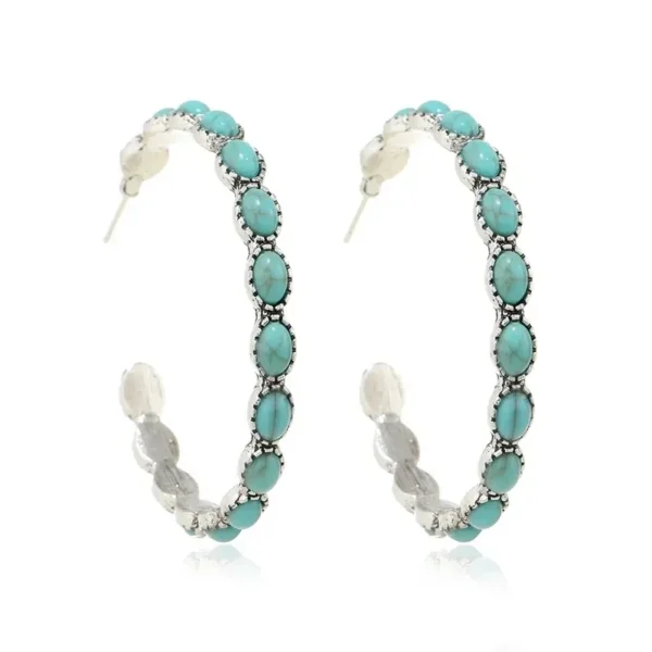 S745930a10365497daa1aeb161acef8079.webp Western Chic Stone Hoop Statement Earrings