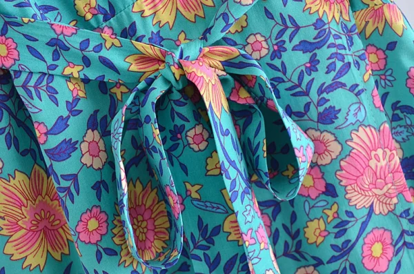 Summertime Flirt Floral Wrap Dress with Tie Waist