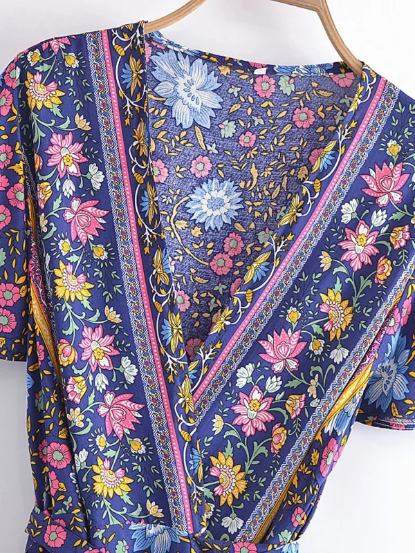 Summertime Flirt Floral Wrap Dress with Tie Waist