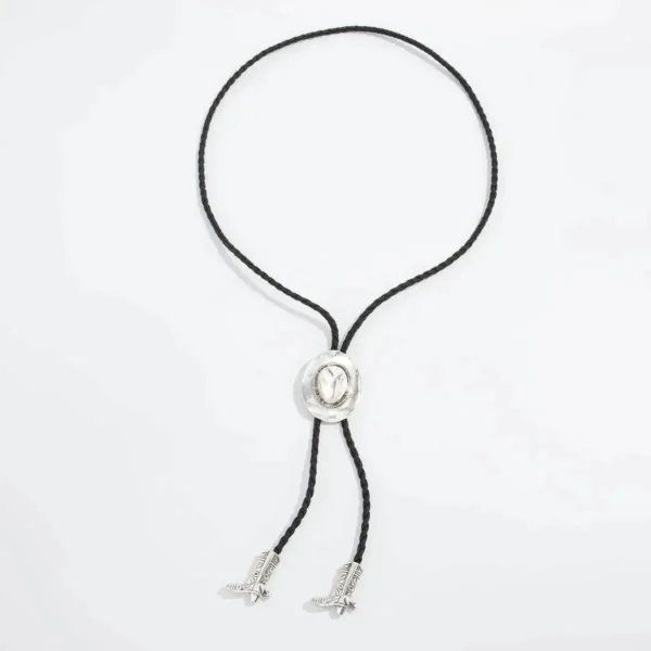 S75a9de3aafd14ecf82ffe59147e4e675U.webp Frontier Adventure Western Bolo Tie with Hat and Boot Accents