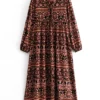 S7745cf00cb05440f8b6252fe6baa819cH.webp Boho Goddess Long Sleeve Maxi Dress with Flowing Silhouette