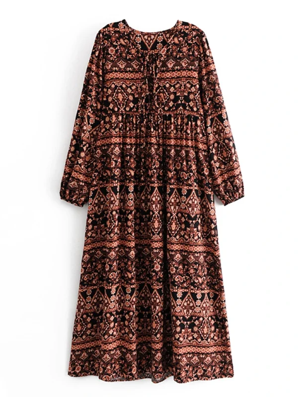 S7745cf00cb05440f8b6252fe6baa819cH.webp Boho Goddess Long Sleeve Maxi Dress with Flowing Silhouette