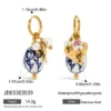 S780b66721e61429eb9b8e1cd018989c78.webp Amour Porcelain Heart Charm Hoop Earrings