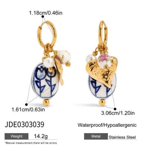 S780b66721e61429eb9b8e1cd018989c78.webp Amour Porcelain Heart Charm Hoop Earrings