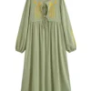 Willow Embroidered Boho Maxi Dress