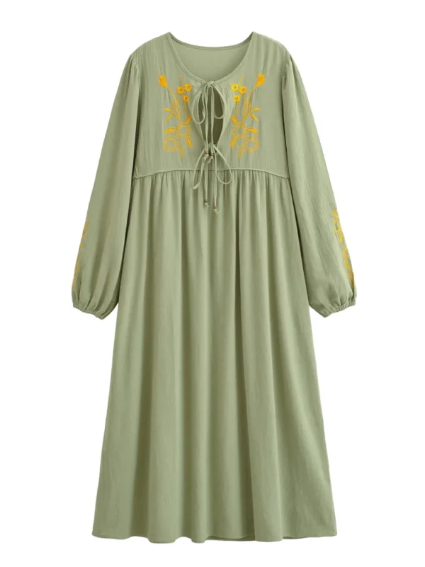 Willow Embroidered Boho Maxi Dress