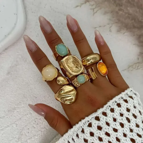 S7b4393cddbad438bb129f7a3d5ed4fa0l.webp Goddess Layered 7 pcs Set Irregular Gemstone Rings