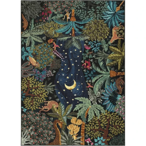 S7bd186e5214a413cb34fd56155fcfc5d5.webp Midnight Jungle Reverie Boho Rug