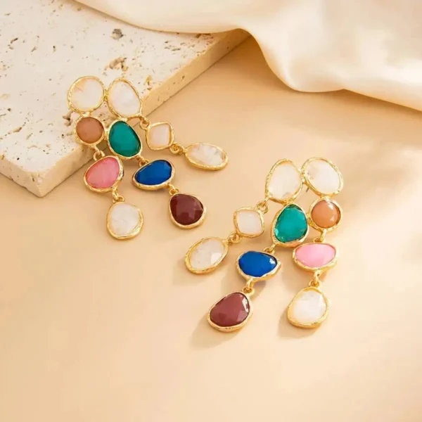 S7c9da4932bc543179bfe6de06240b831p.webp Colorful Statement Earrings with Cascading Gemstone Detail