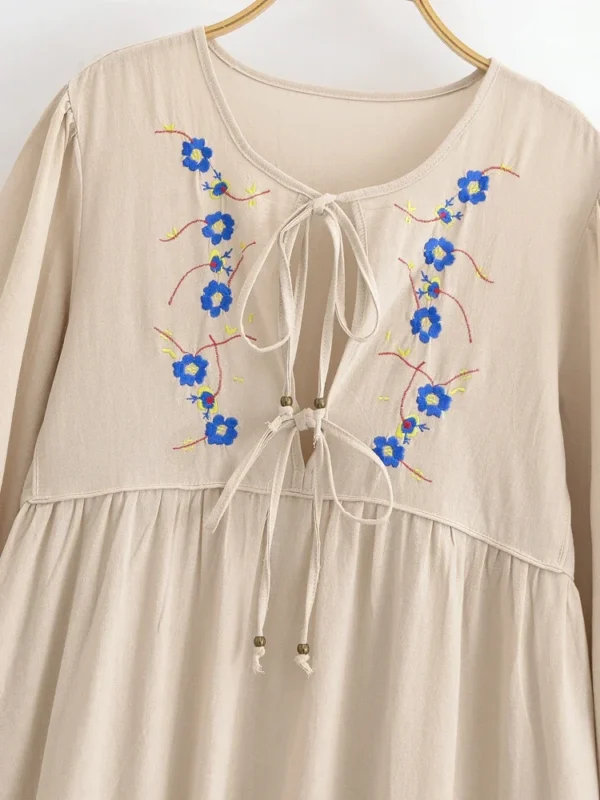 Willow Embroidered Boho Maxi Dress