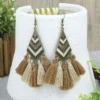 S7fe5fef4840944fa872e4c4dc0979368F.webp Odyssey Dangle Boho Tassel Earrings with Geometric Metal Accents