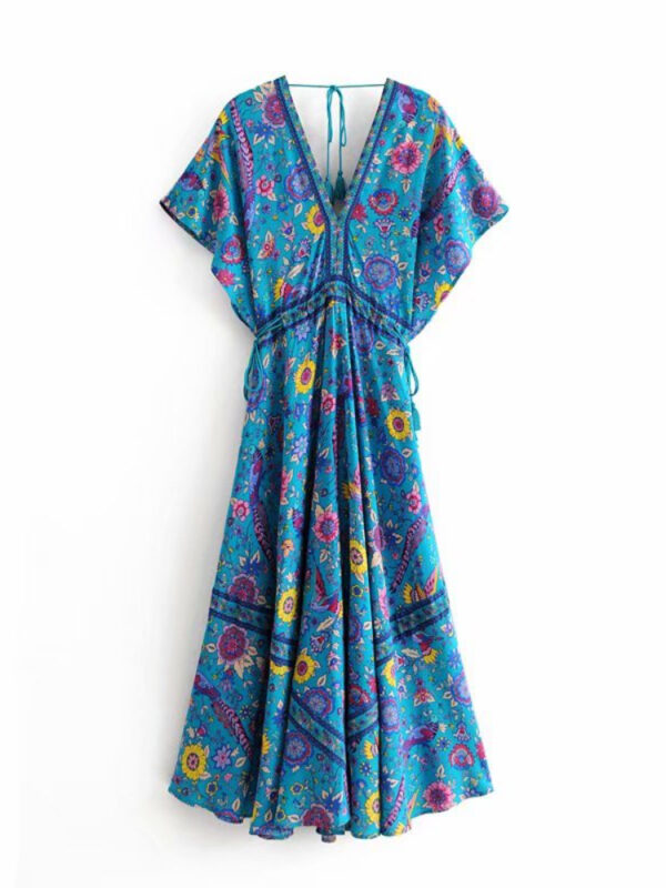 S80fb3c7aa7144be494f556b979414b7e6.jpg Sundara Bloom Boho Kaftan Maxi Dress