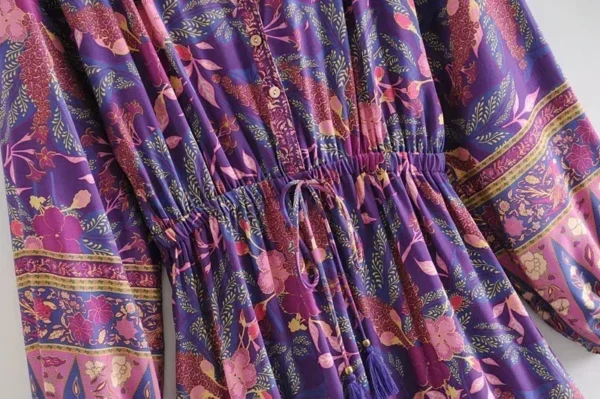 S812232c9d06642119343c5cfbca9b6a4r.webp Serenade A-Line Floral Bohemian Dress with Ruffle Hem and Tassel Tie