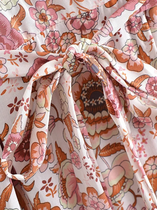 Summertime Flirt Floral Wrap Dress with Tie Waist