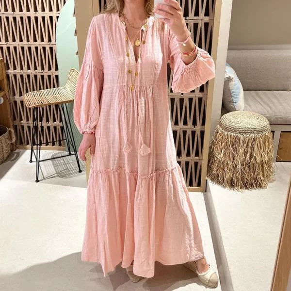 S843452f51e144045ad7bcbc6417158a7P.webp Rosehaven Cotton Linen Boho Maxi Dress