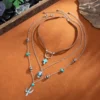 S868dd4b364a8468a80ad31fcd70cf87bb.webp Nomad Spirit Boho Layered Silver Turquoise Necklace