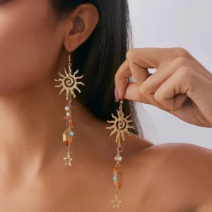 S86b9d8ef380d4dfa8c1fa4e262986b69n.webp Sunshine in You Boho Earrings with Celestial Charm and Colorful Beads