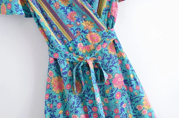 Summertime Flirt Floral Wrap Dress with Tie Waist