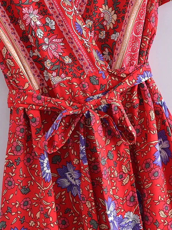 Summertime Flirt Floral Wrap Dress with Tie Waist