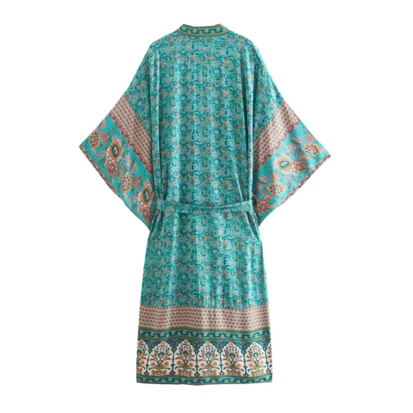 S8d4b3d9be44b451db12b25b001aa76ceA.webp Turquoise Floral Wide-Sleeve Kimono Cover-up