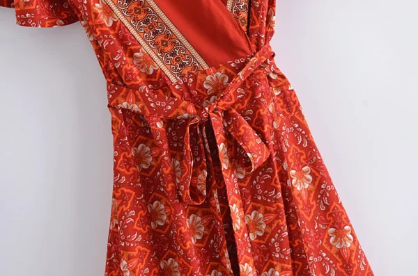 Summertime Flirt Floral Wrap Dress with Tie Waist