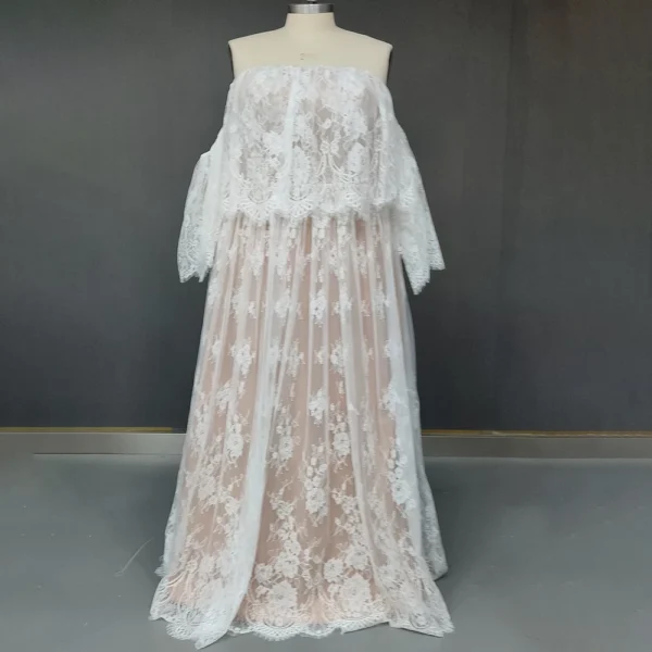 S8d54dfeca1d444fd8b9c1a491c836d0fM.webp Isla Lace Off Shoulder Two Pieces Wedding Dress