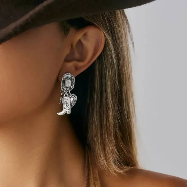 S8f4f4bf3017a495395b2487a6d8ce0935.webp Cowboy Boot Earrings with Star Charm for a Western Inspired Look