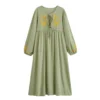 Butterfly Embroidered Boho Maxi Dress