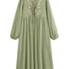 Willow Embroidered Boho Maxi Dress